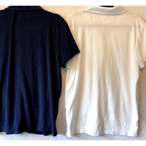 FREE PLANET Size XS LOT OF TWO Shirts Navy &‎ White Terry Cloth Button Front Top - Picture 4 of 16